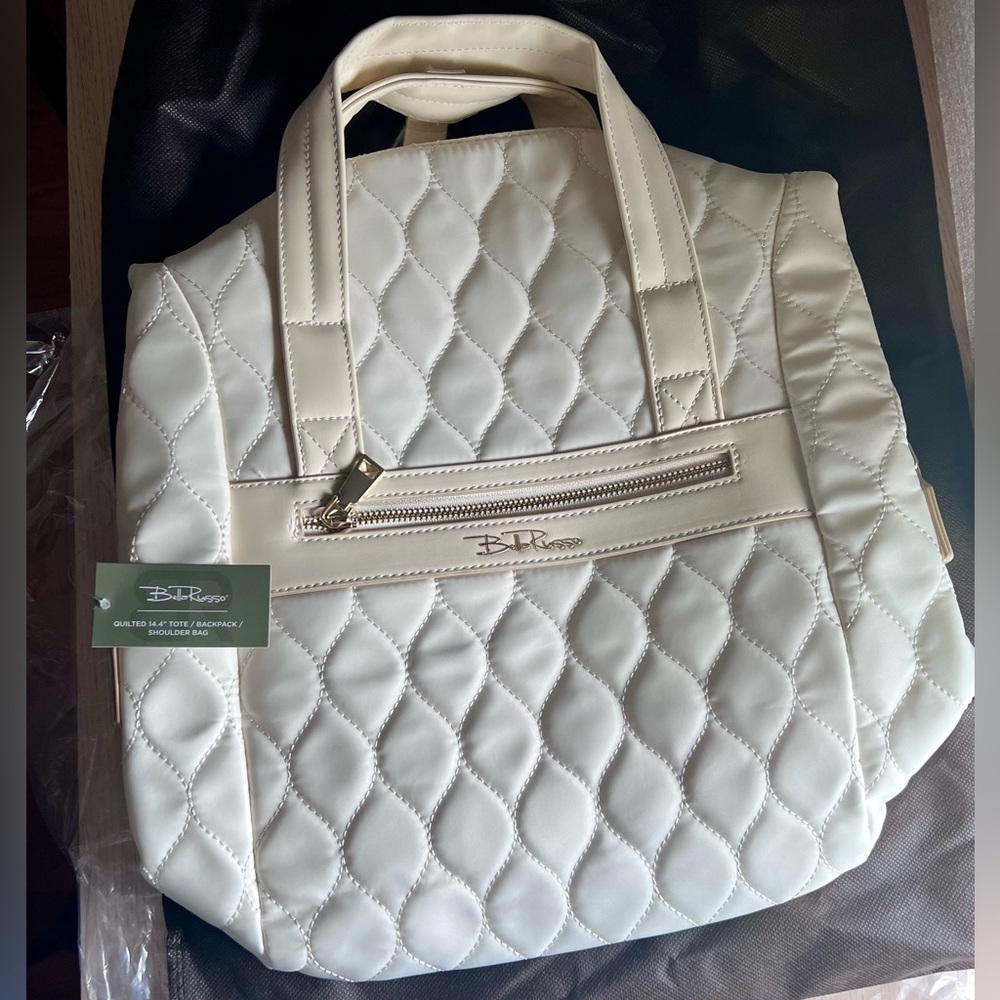 Bella Russo Quilted 14.4” Tote/Backpack/Shoulder Bag